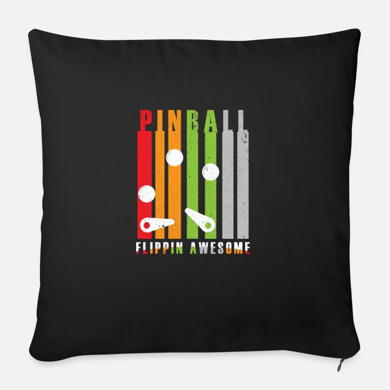 Pinball Flipper Flipperautomat Geschicklichkeit - Sofakissen mit Füllung 45 x 45 cm - Schwarz