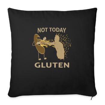 Gluten gluten Est Evil cœliaques - Coussin et housse de 45 x 45 cm - noir - Devant