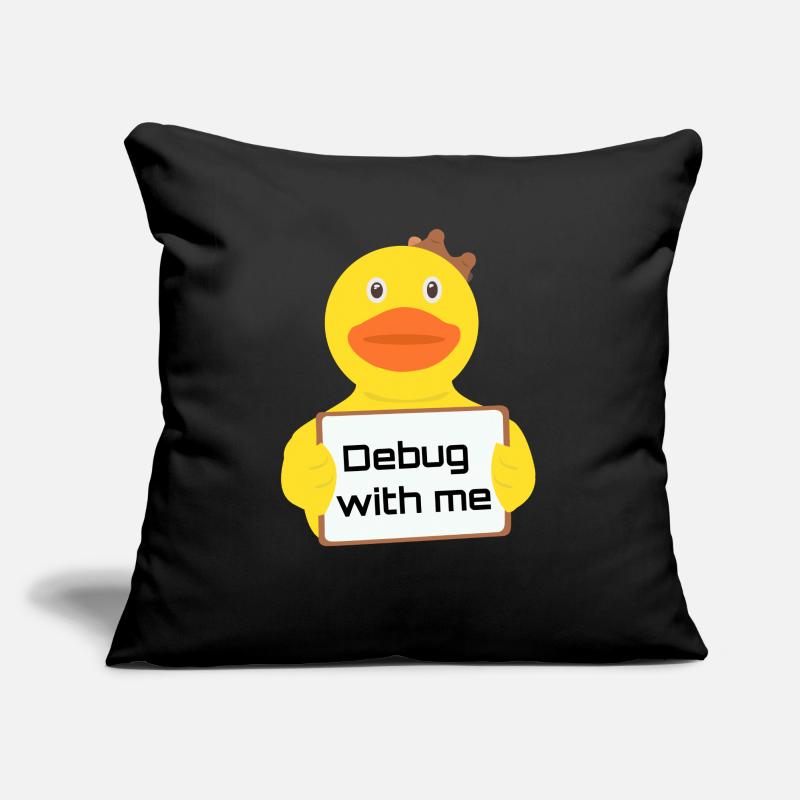 Rubber Duck - Gummiente - Debug with me Sofakissen mit Füllung 45 x 45 cm