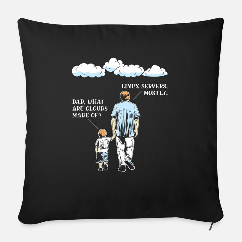 Was sind Wolken aus lustiger Programmiersoftware - Sofakissen mit Füllung 45 x 45 cm - Schwarz