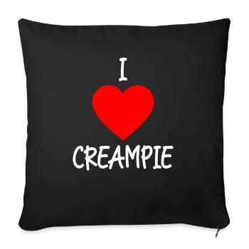 i love creampie - Coussin et housse de 45 x 45 cm - noir - Devant