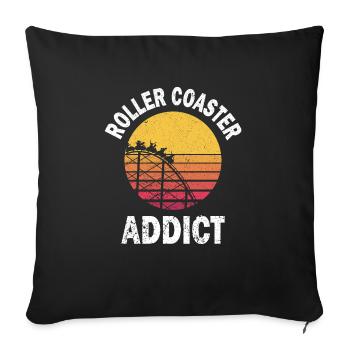 National Roller Coaster Day - Sofa pillow with filling 45cm x 45cm - black - Front
