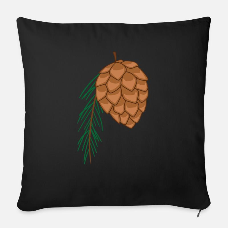 Tannenzapfen - Sofakissen mit Füllung 45 x 45 cm - Schwarz