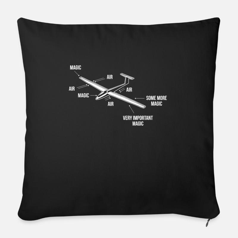 Gliding Glider Magic Aviation Flight Glider Pilot - Sofakissen mit Füllung 45 x 45 cm - Schwarz