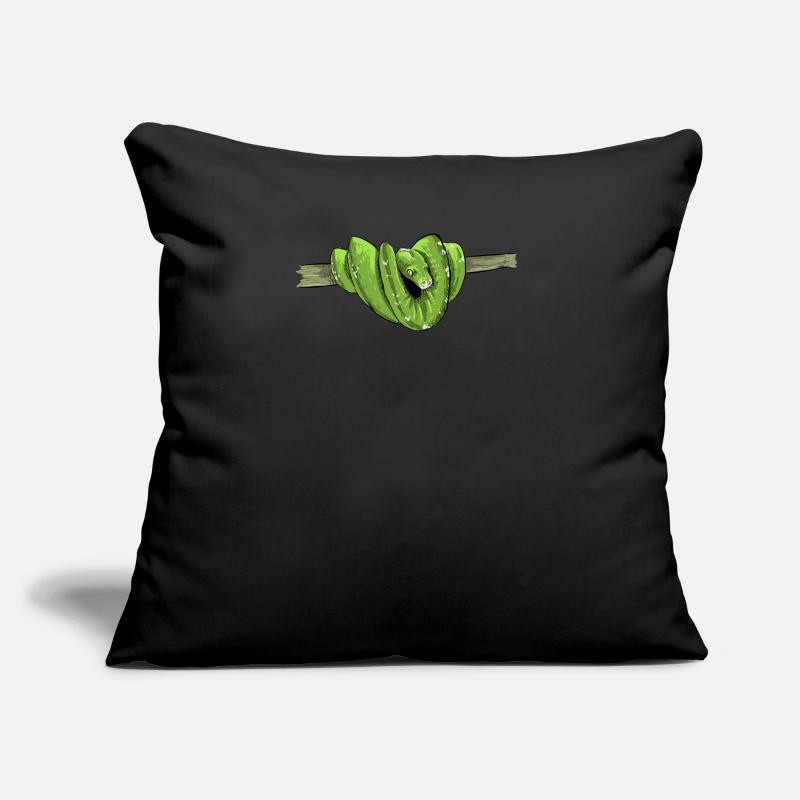 Morelia Viridis I Arbre vert Python Serpent Phyton Coussin et housse de 45 x 45 cm