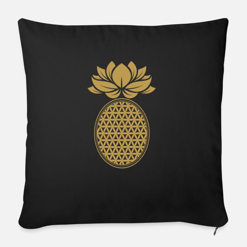 Ananas Goldene Ananas - Sofakissen mit Füllung 45 x 45 cm - Schwarz