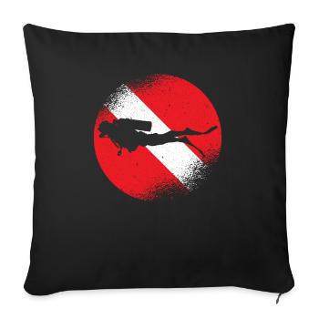 Pavillon de plongée Plongeur Plongée Plongeur plongeur - Coussin et housse de 45 x 45 cm - noir - Devant