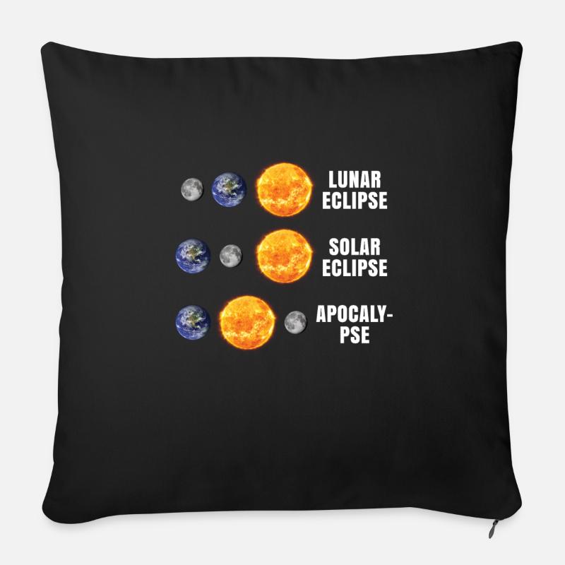 Astronomy Lunar Solar Eclipse Apocalypse - Sofakissen mit Füllung 45 x 45 cm - Schwarz