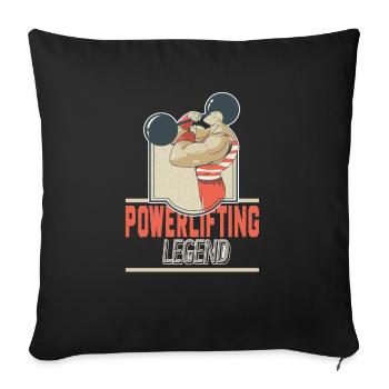 Trois-combats Powerlifting Powerlifter - Coussin et housse de 45 x 45 cm - noir - Devant
