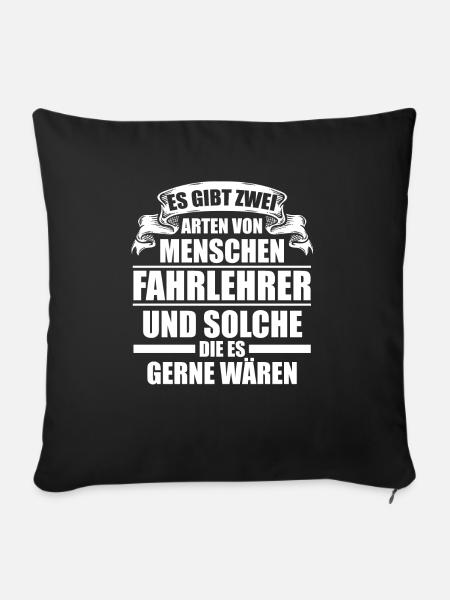 Fahrlehrer Fahrschule Fahrschüler Geschenk - Sofakissen mit Füllung 45 x 45 cm - Schwarz