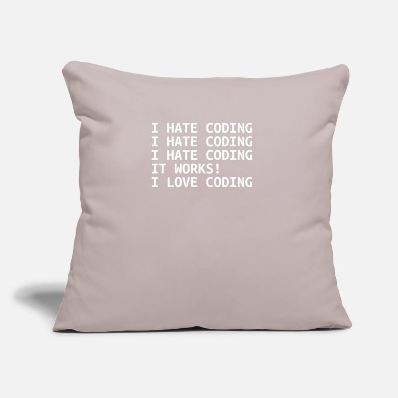 I Hate Coding Software Developer Programming Sofa pillow with filling 45cm x 45cm