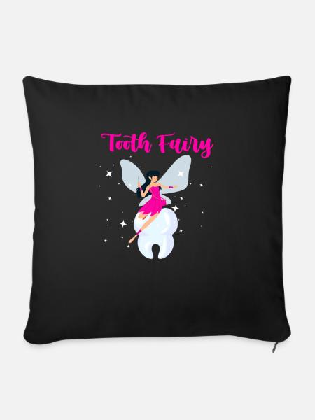 Tooth Fairy - Geschenk - Sofakissen mit Füllung 45 x 45 cm - Schwarz