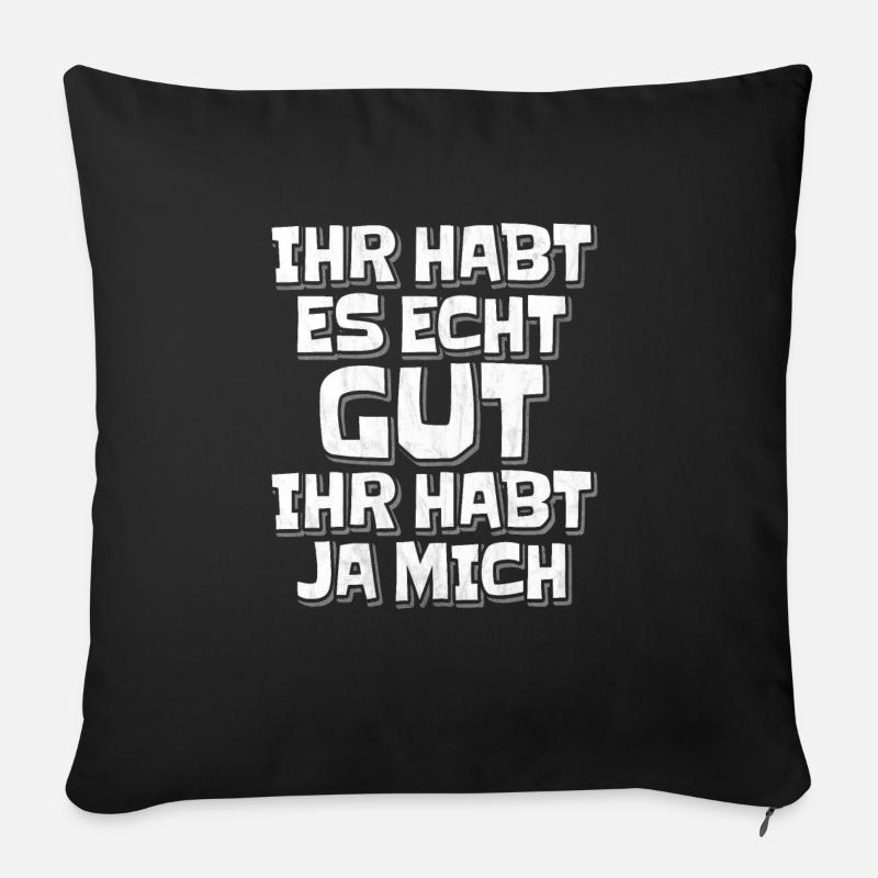 Lustiger Spruch - Sofakissen mit Füllung 45 x 45 cm - Schwarz