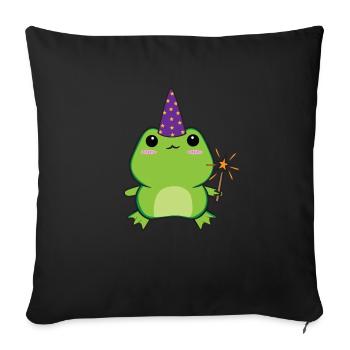 Cottagecore Aesthetic Kawaii Chapeau magique - Coussin et housse de 45 x 45 cm - noir - Devant