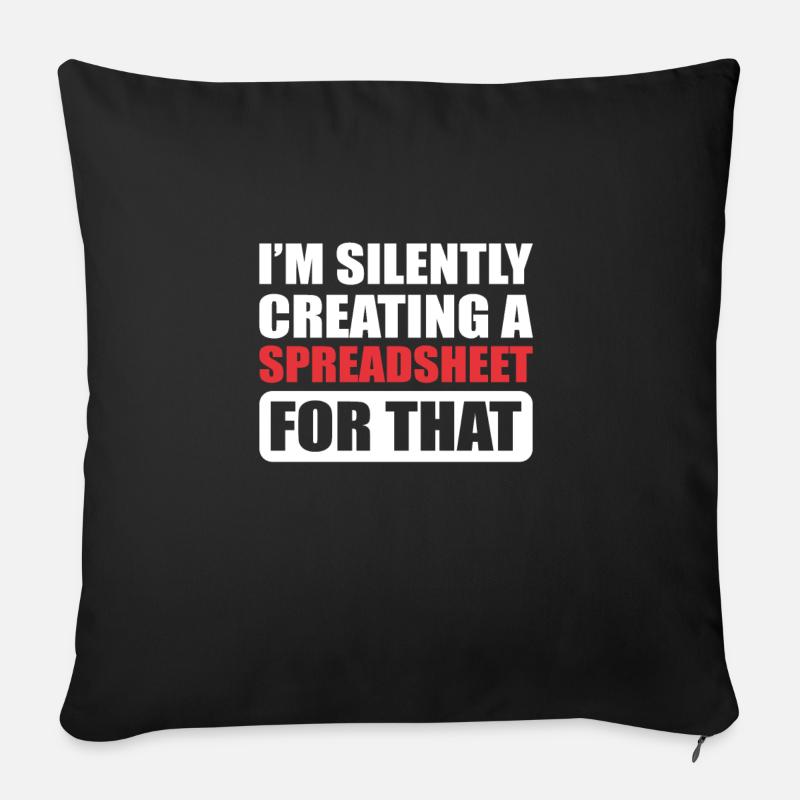 Silently Creating A Spreadsheet For That. Actuary - Sofa pillow with filling 45cm x 45cm - black
