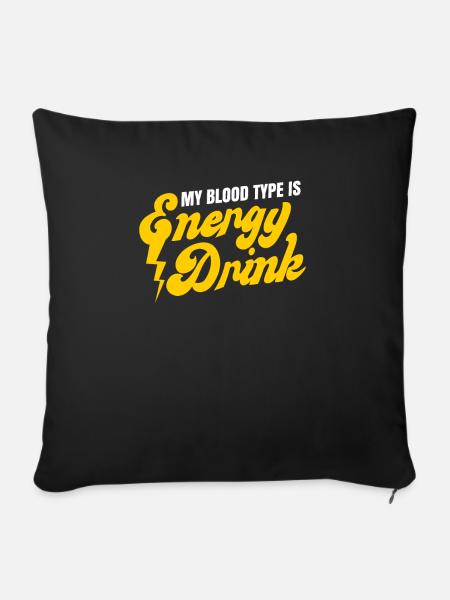 Energy Drink - Sofakissen mit Füllung 45 x 45 cm - Schwarz