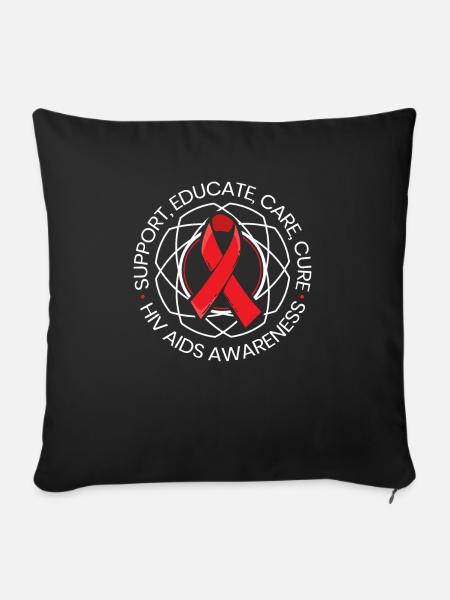 HIV AIDS Bewusstsein Kämpfer - Sofakissen mit Füllung 45 x 45 cm - Schwarz