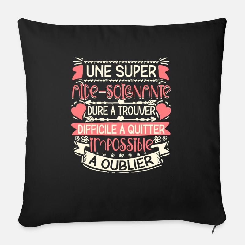Aide Soignante Aides Soignants - Coussin et housse de 45 x 45 cm - noir