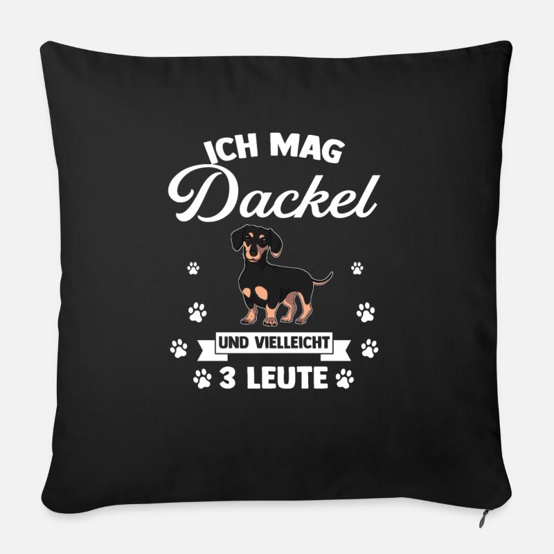 Dackel Dackel Geschenk - Sofakissen mit Füllung 45 x 45 cm - Schwarz
