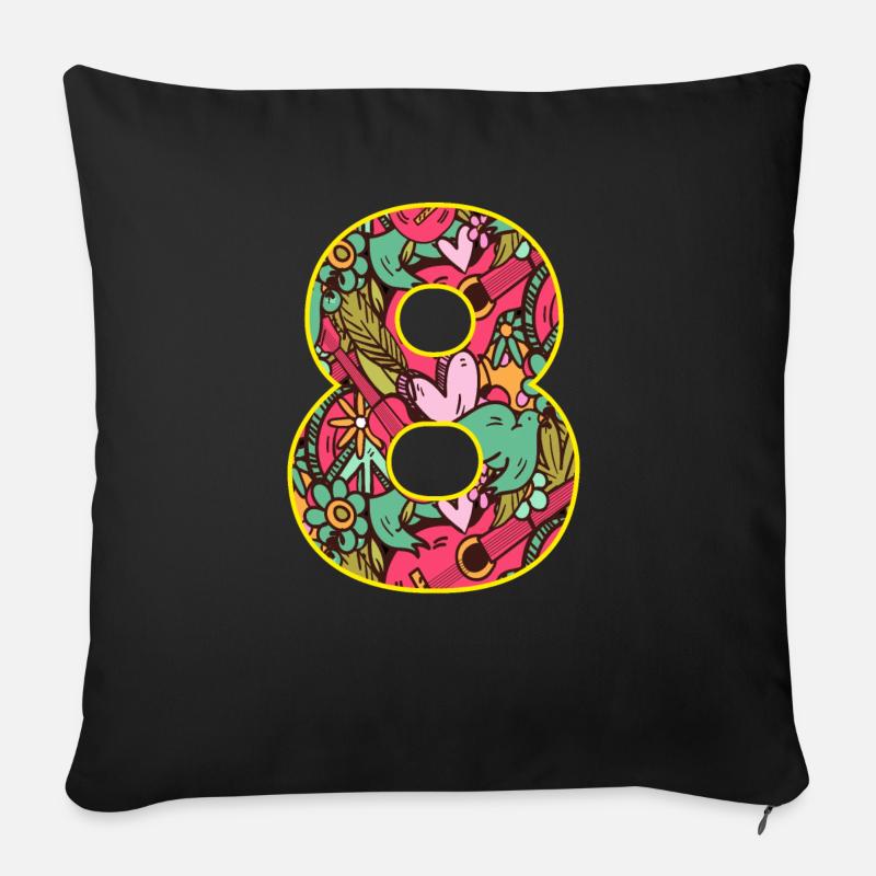 8 - Sofakissen mit Füllung 45 x 45 cm - Schwarz