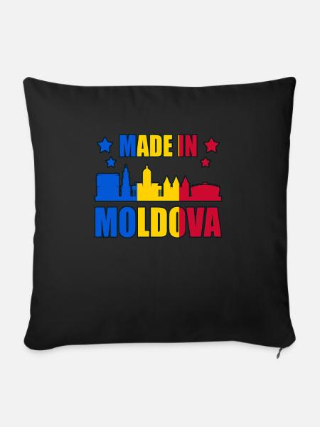 Moldawien - Sofakissen mit Füllung 45 x 45 cm - Schwarz