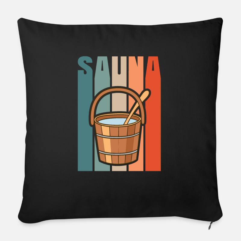 Sauna - Sofakissen mit Füllung 45 x 45 cm - Schwarz