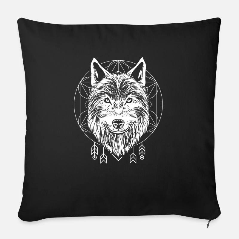 Wolf - Sofakissen mit Füllung 45 x 45 cm - Schwarz