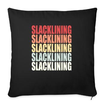Slackline Balance Saying Retro Gift - Sofa pillow with filling 45cm x 45cm - black - Front