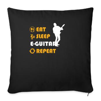 Chemise graphique E-Guitar - Coussin et housse de 45 x 45 cm - noir - Devant