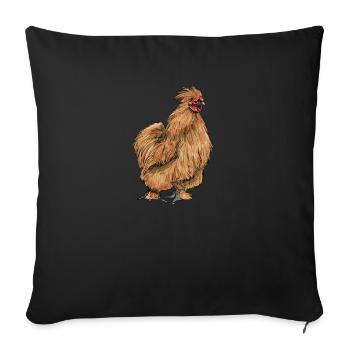 Brahma ChickenS I Chicken Poultry Motif for - Sofa pillow with filling 45cm x 45cm - black - Front