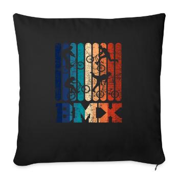 Retro BMX - Sofakissen mit Füllung 45 x 45 cm - Schwarz - Vorne