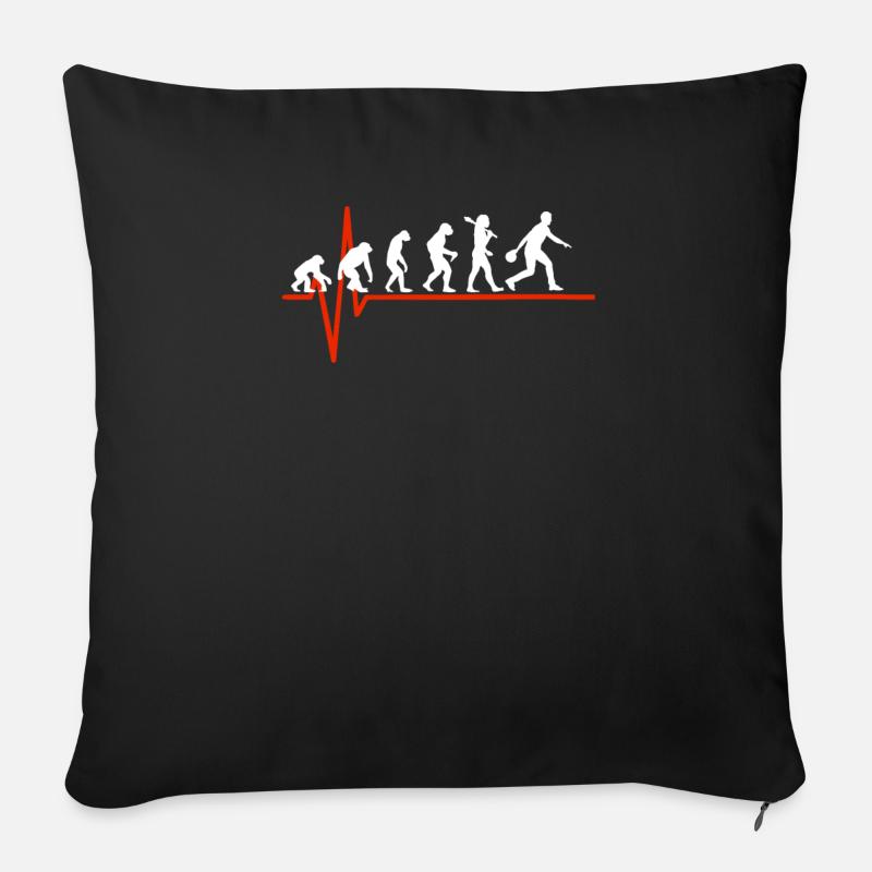 Bowling Heartbeat - EVOLUTION OF BOWLING - Sofa pillow with filling 45cm x 45cm - black