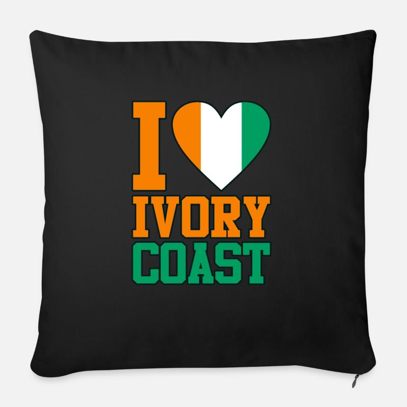 Côte d’Ivoire - Coussin et housse de 45 x 45 cm - noir