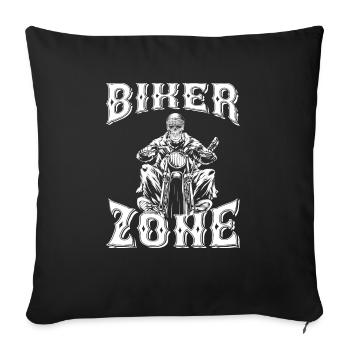 Cool Biker, Chopper, Motos, Chemise de moto - Coussin et housse de 45 x 45 cm - noir - Devant