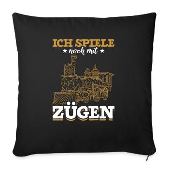 Züge Lok Zug - Sofakissen mit Füllung 45 x 45 cm - Schwarz - Vorne
