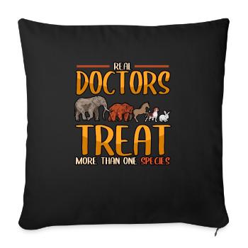 Les vrais médecins vétérinaires traitent plus d’un - Coussin et housse de 45 x 45 cm - noir - Devant