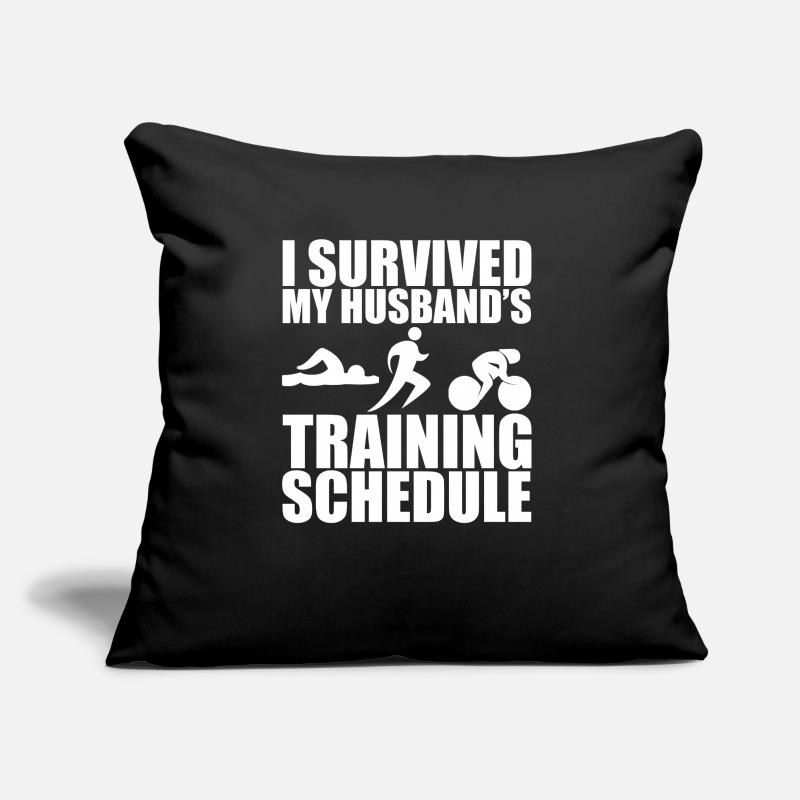 I Survived My Husband's Training Schedule 4 Sofakissen mit Füllung 45 x 45 cm