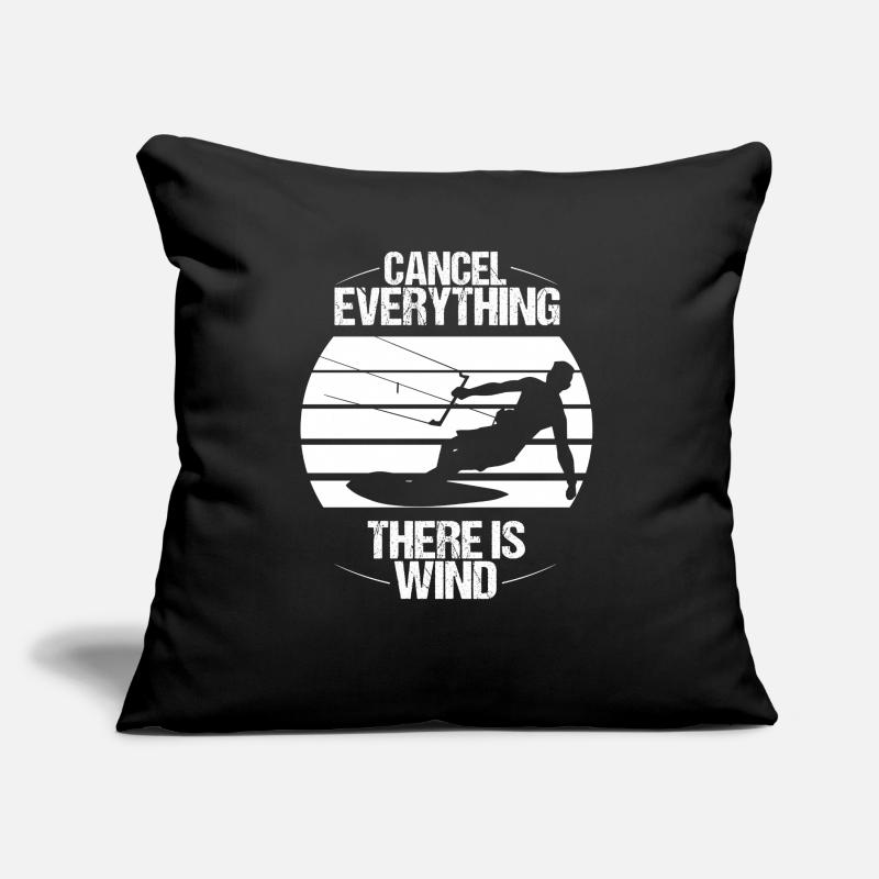 Kitesurfing Wind Kiteboarder Kitesurf Kiteboarder Coussin et housse de 45 x 45 cm