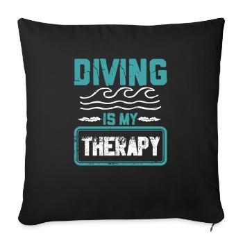 Diving therapy - Sofa pillow with filling 45cm x 45cm - black - Front
