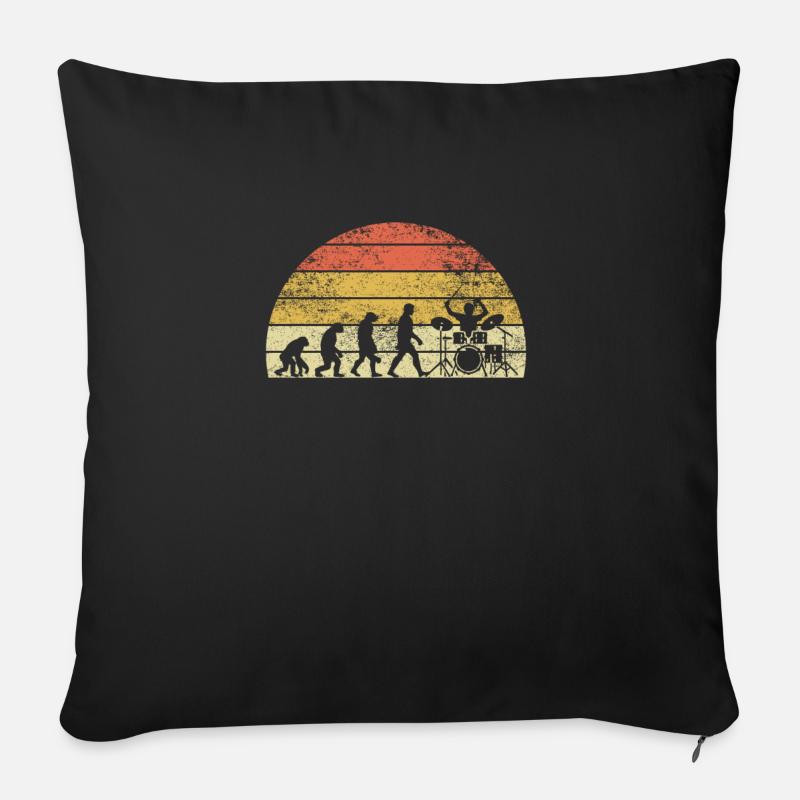 Drummer Evolution Sunset Schlagzeuger - Sofakissen mit Füllung 45 x 45 cm - Schwarz