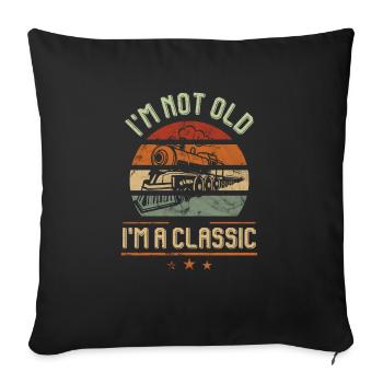 Anniversaire du cheminot - Coussin et housse de 45 x 45 cm - noir - Devant