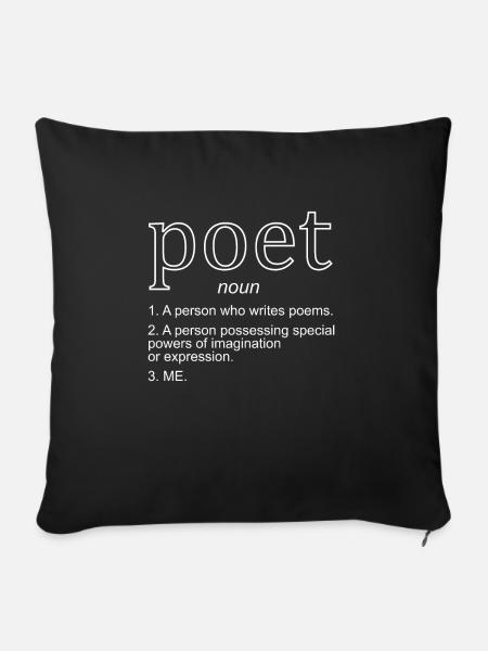 Poet Definition Geschenk Dichter - Sofakissen mit Füllung 45 x 45 cm - Schwarz