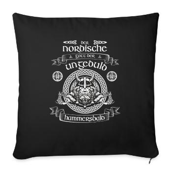 Hammersbald, god of impatience - Sofa pillow with filling 45cm x 45cm - black - Front