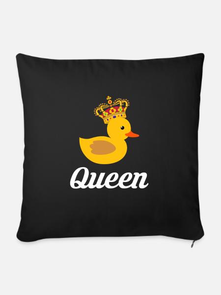 Gummiente Geschenk Queen - Sofakissen mit Füllung 45 x 45 cm - Schwarz