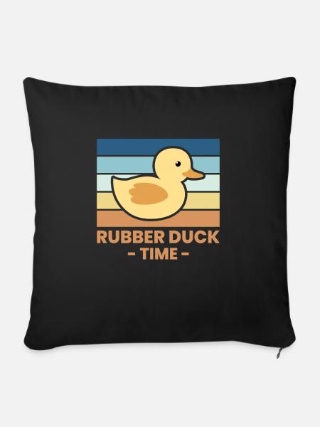Rubber Duck Time Gummiente Geschenk - Sofakissen mit Füllung 45 x 45 cm - Schwarz