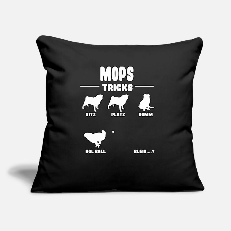 Witziges Mops Pug Puggle Hunde Tricks Sofakissen mit Füllung 45 x 45 cm
