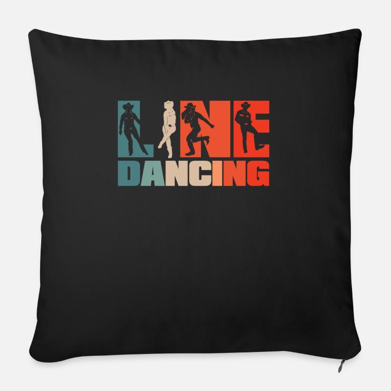 Line Dance Line Dancing - Sofa pillow with filling 45cm x 45cm - black