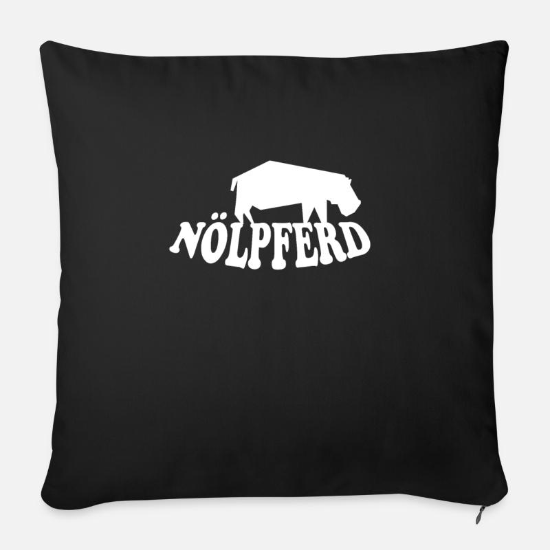 Nölpferd Nilpferd Morgenmuffel Flusspferd Hippo - Sofakissen mit Füllung 45 x 45 cm - Schwarz