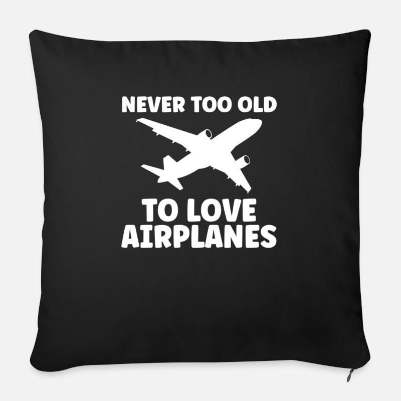 Flugzeug Flugzeuge Pilot Geschenk - Sofakissen mit Füllung 45 x 45 cm - Schwarz