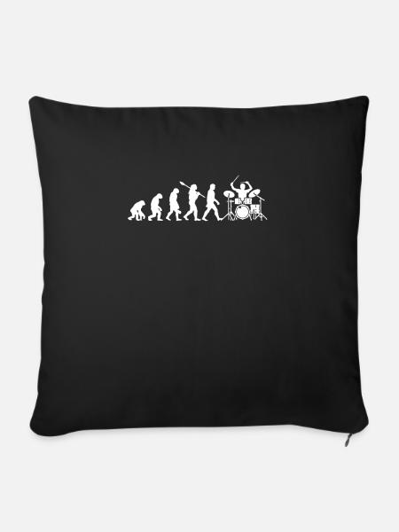 Drummer Evolution Schlagzeug Schlagzeuger - Sofakissen mit Füllung 45 x 45 cm - Schwarz